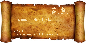 Prommer Melinda névjegykártya
